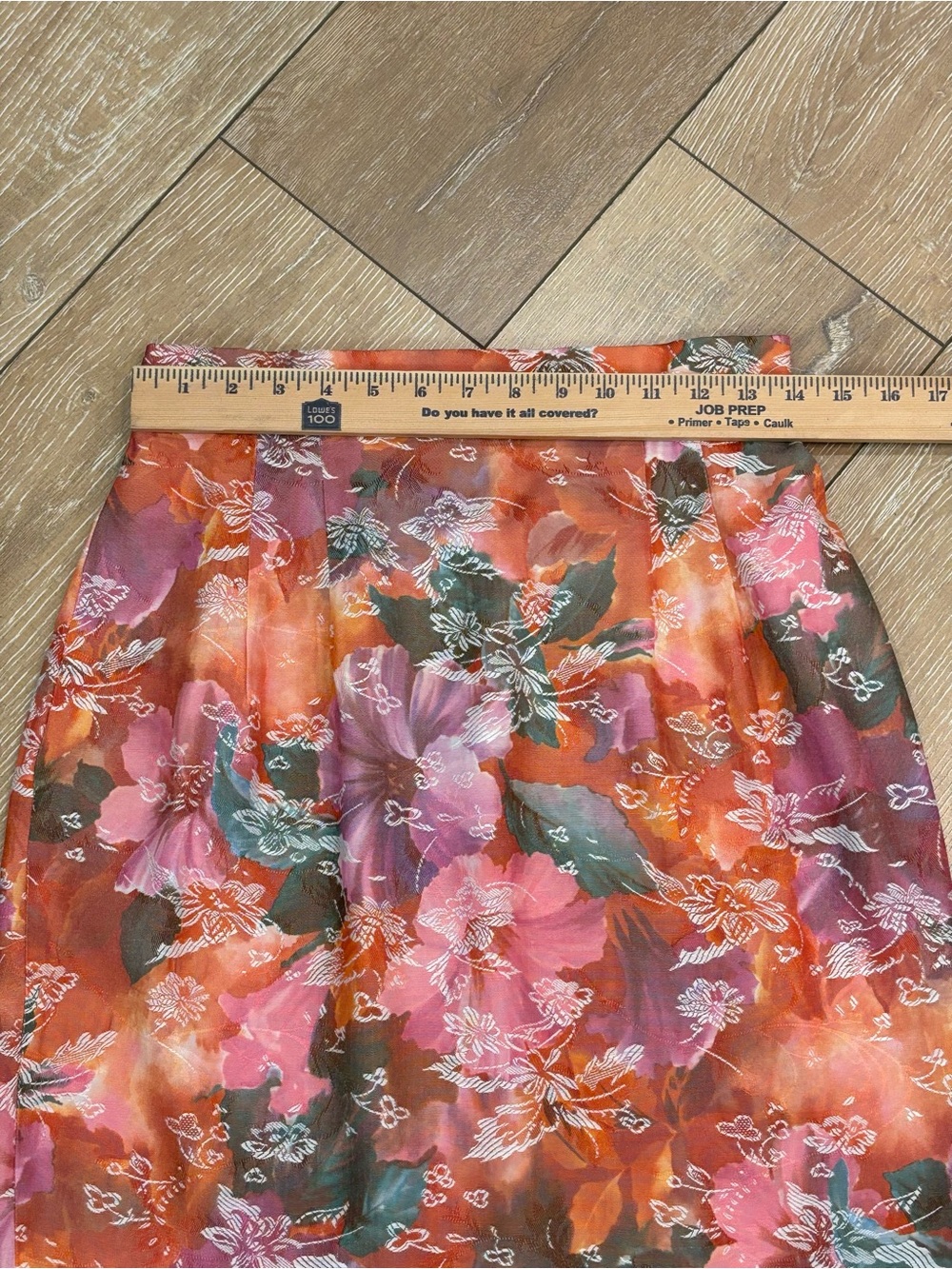 Vintage 90s Express Floral Jacquard Rayon Pencil Skirt - Made in USA - L - Picture 5 of 8